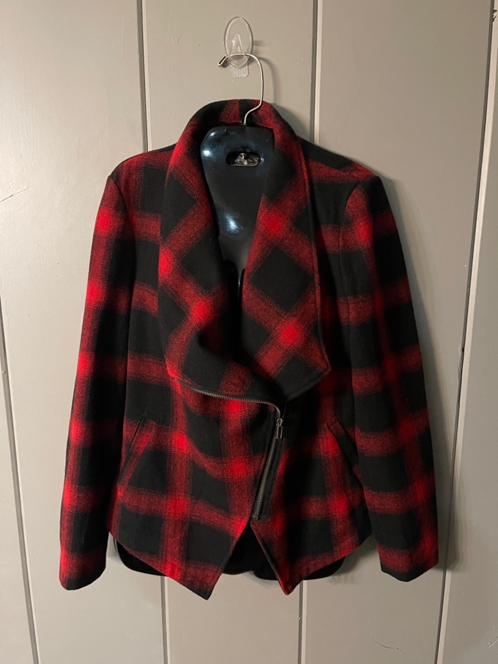 BB Dakota Black Red Plaid Jacket Wool Quiet Luxury Vintage Americana Women’s SM